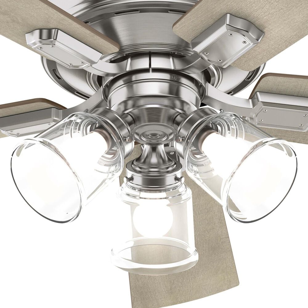 Hunter Crestfield 52&quot; Remote Ceiling Fan with LED Lights in Brushed Nickel, , large