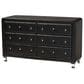 Baxton Studio Luminescence 6-Drawer Dresser with Black Upholstered in Chrome, , large