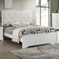 Crown Mark Amalia Queen Upholstered Panel Bed in White, , large