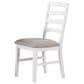Lifestyle Set of 2 - Dining Side Chair in White Finish with Light Gray Upholstered Seats, , large