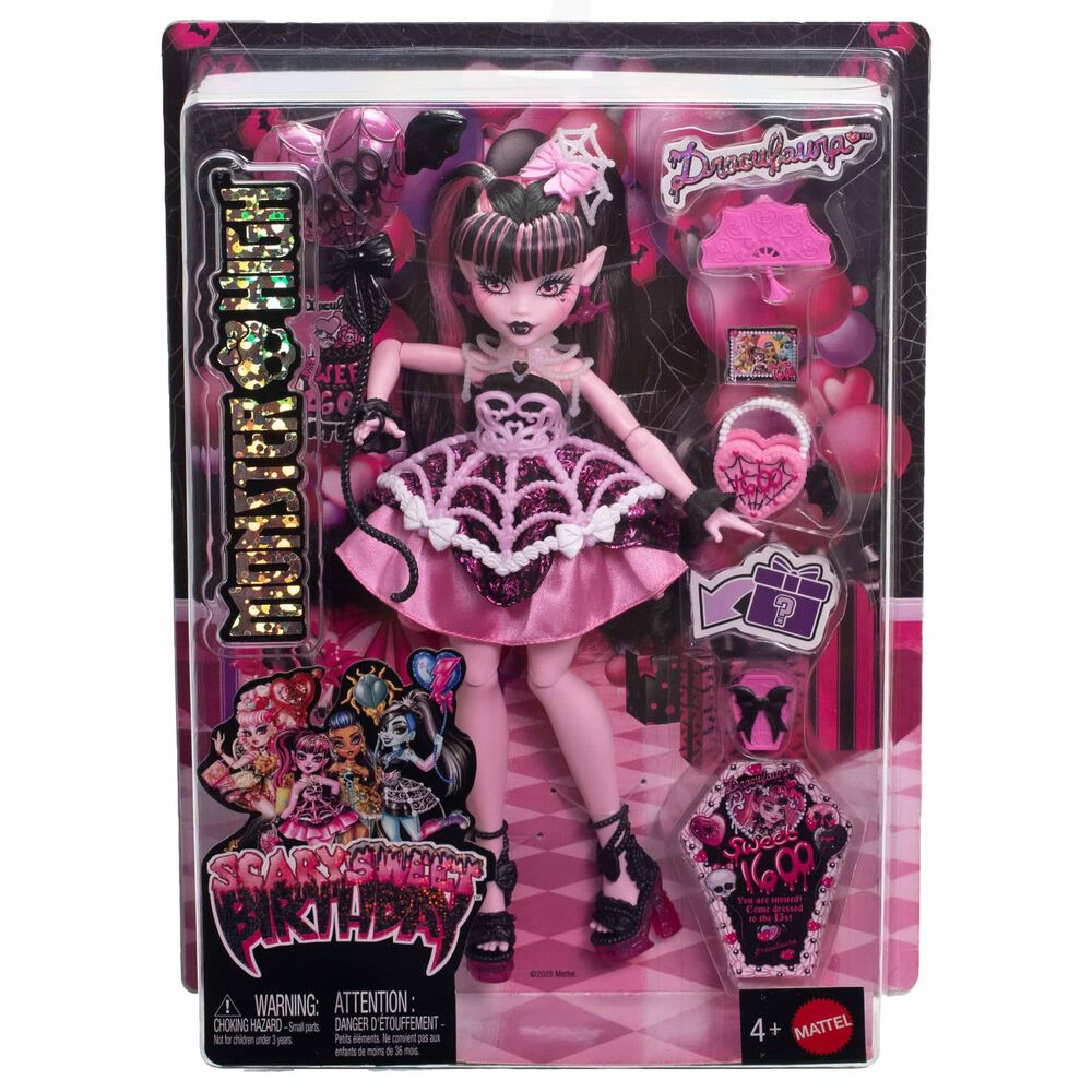 Monster High Draculaura Scary Sweet Birthday Doll in Pink, , large