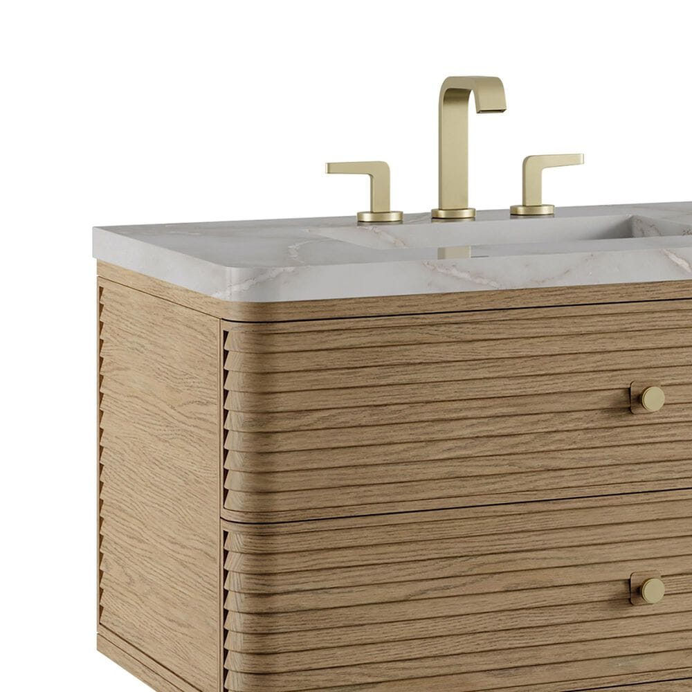 James Martin Allamari 72" Double Bathroom Vanity in Dune Mist with 3 cm Victorian Silver Top, Rectangular Sinks and FreePower Wireless Charger, , large