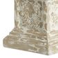Maple and Jade 17" Vintage Resin Pedestal Table in White and Beige, , large