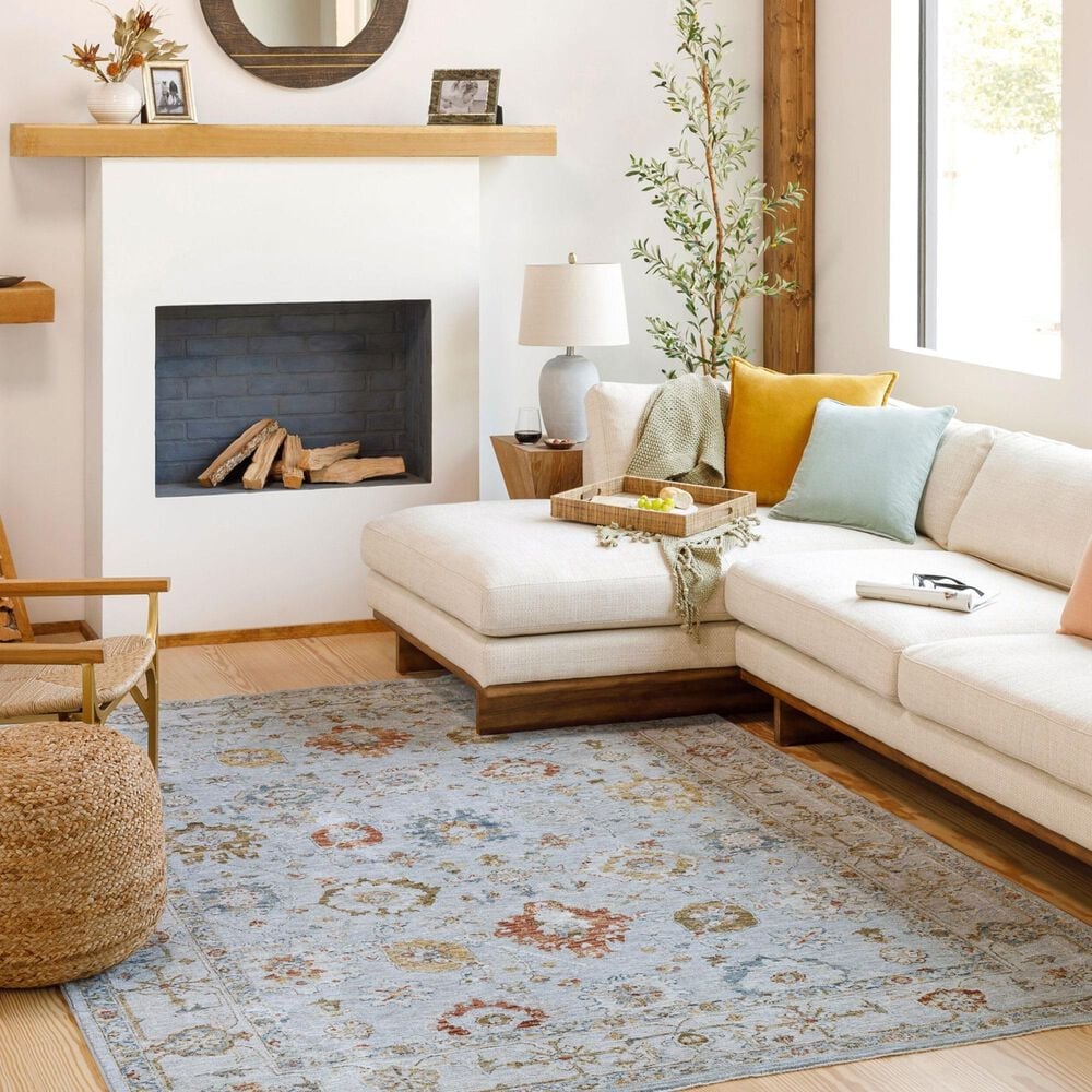 Surya Reina REN-2306 Light Gray, Cream, Denim, Rust, Mustard and Olive 10&#39; x 13&#39;11&quot; Area Rug, , large