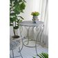 Hearth and Haven Outdoor Round Side Table with Heart Scroll Design in Gray, , large