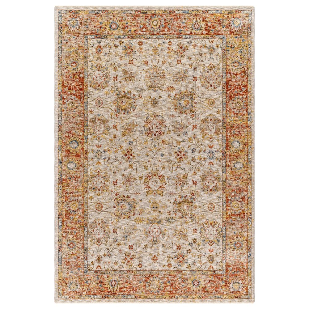 Surya Mona Lisa 6"7" Round Light Sage, Tan, Mustard, Brick Red, Burgundy, Olive and Dark Blue Area Rug, , large
