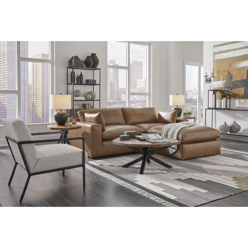 Ashley Emilia Oversized Accent Ottoman in Caramel, , large