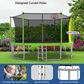 HOMLUX 14" Outdoor Trampoline Sports with Basketball Hoop in Green, , large