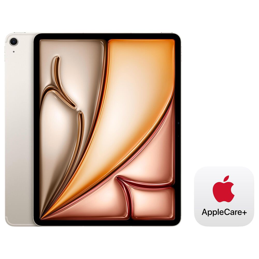Apple 13-Inch iPad Air M3 Chip Wi-Fi + Cellular 256GB in Starlight (Latest Model) with 2-Year AppleCare+, , large