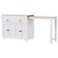 HOMLUX 75" Kitchen Island with Extendable Dining Table in White, , large