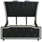 Pacific Landing Lorient 3 Piece Queen Wingback Bedroom Set with Fireplace in Black Velvet, , large