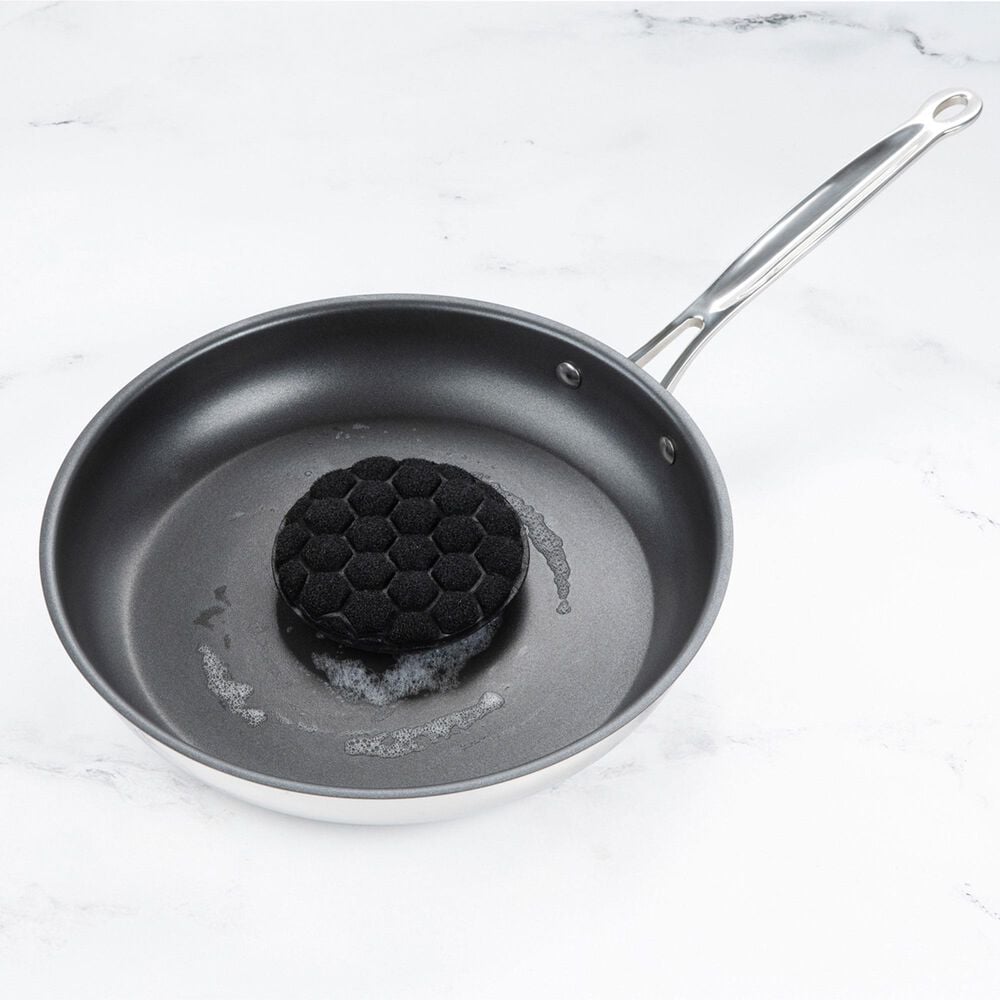 HIC Kitchen Round Sudz-Power Scrubber Sponge in Black &#40;Set of 2&#41;, , large