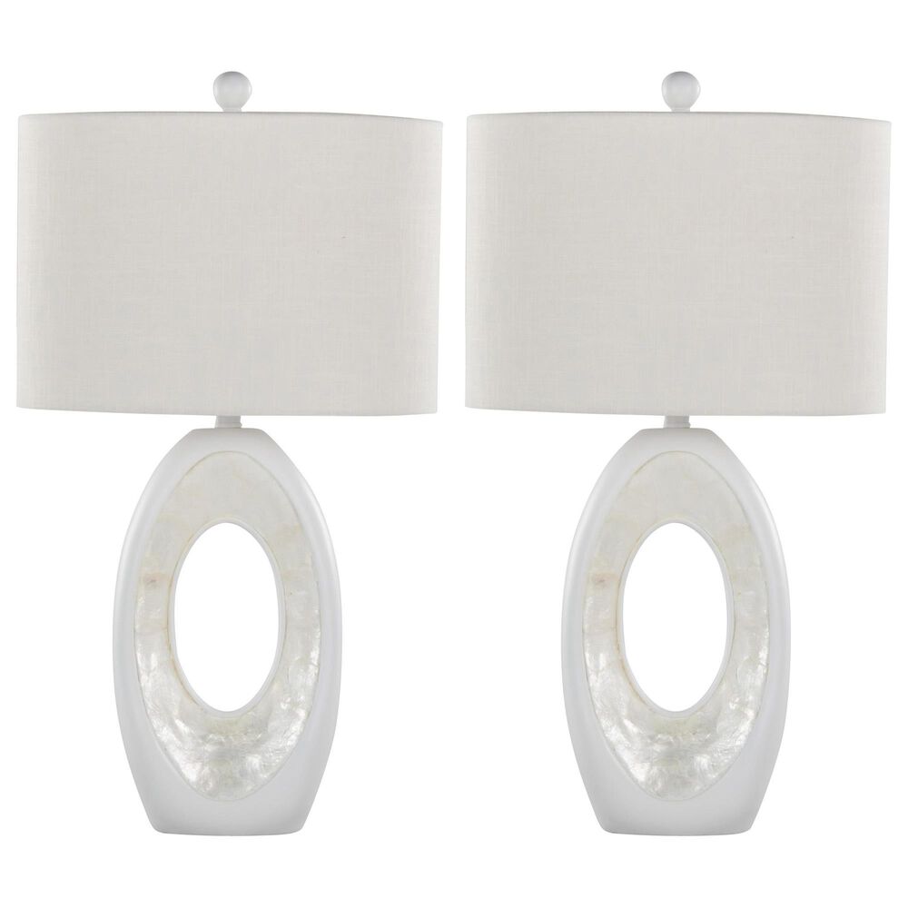 LumiSource Pearl Table Lamp in Matte White (Set of 2), , large