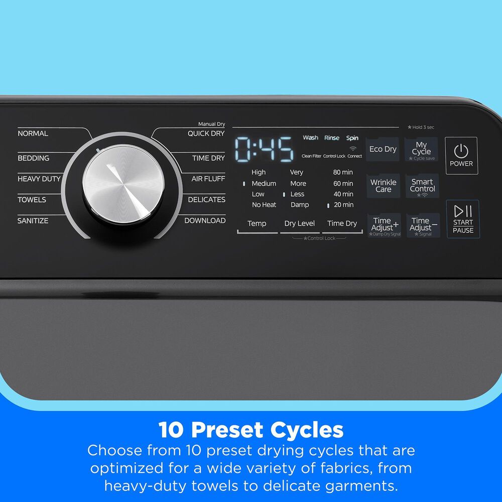 Midea 7 Cu. Ft. Smart Front Load Gas Dryer in Metallic Grey, , large