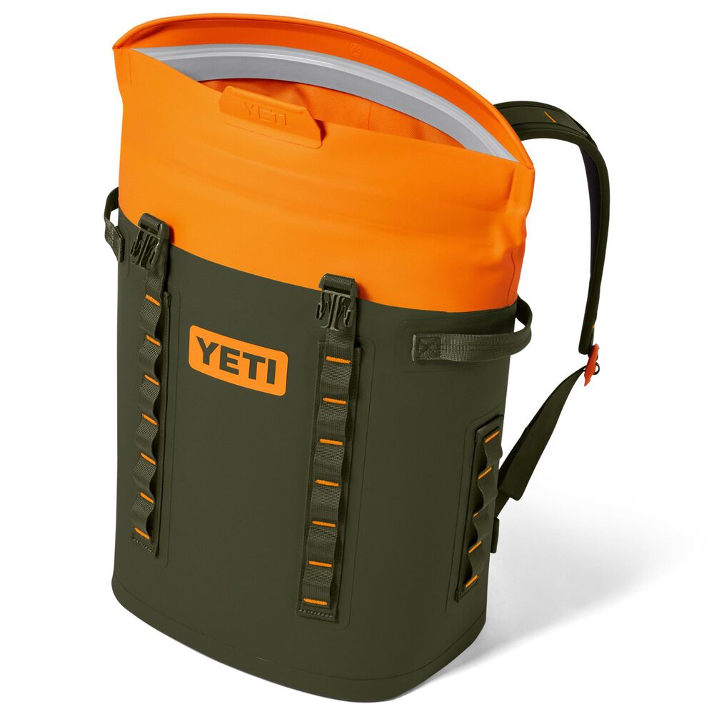 YETI Hopper M20 Backpack Soft Cooler in Olive and King Crab Orange, , large