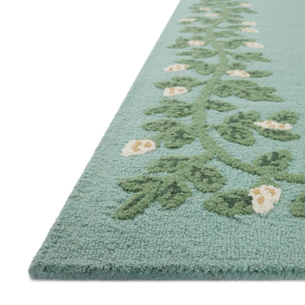 Rifle Paper Co. x Loloi Highgrove Blue 2&#39;3&quot; x 3&#39;9&quot; Area Rug, , large