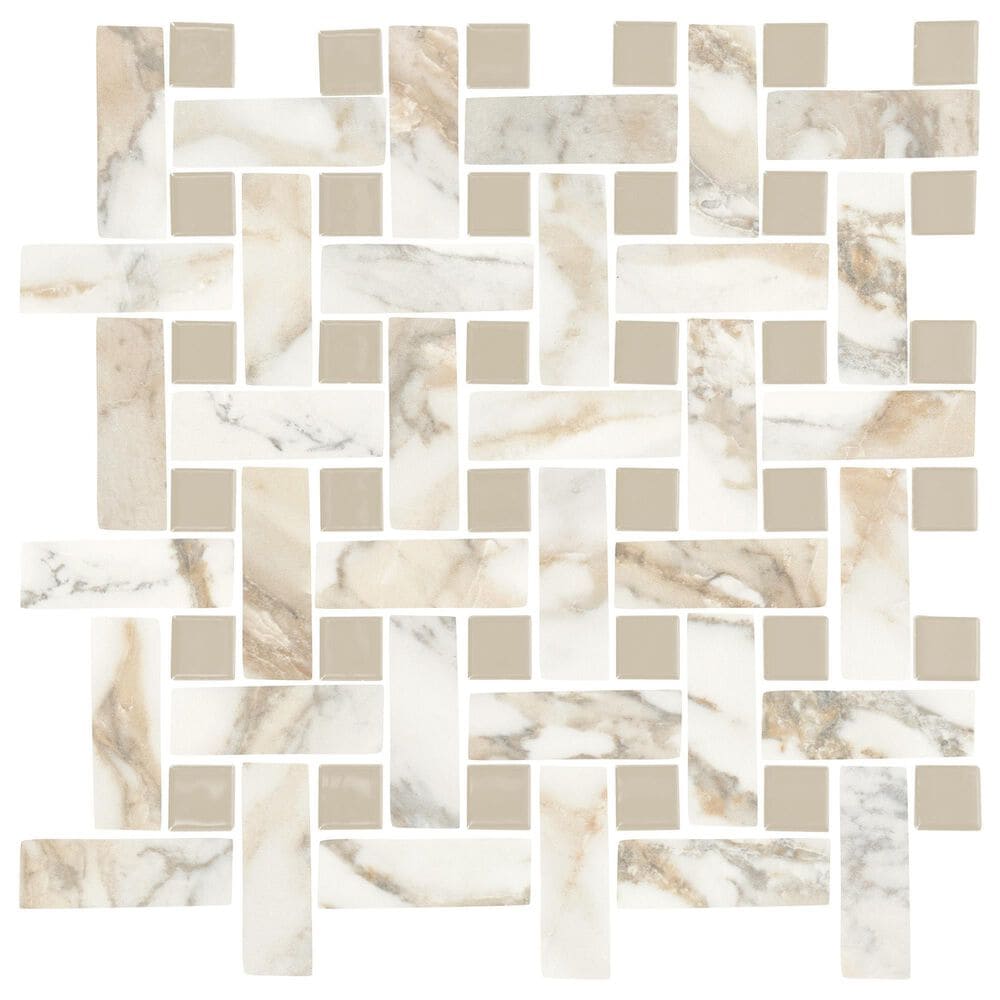 Dal-Tile Divinium Nova 13-1/8 ""x 13-1/8"" Ceramic Mosaic Sheet, , large