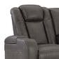 Ashley Fyne-Dyme  Faux Leather Power Reclining Loveseat with Console in Shadow, , large