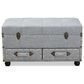 Baxton Studio Flynn 2-Drawer Storage Trunk Ottoman in Grey, , large