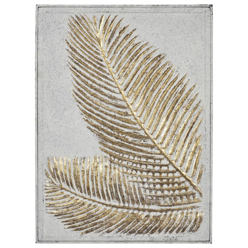 Maple and Jade Metal Leaves 31" x 23" Wall Decor in Gold, , large