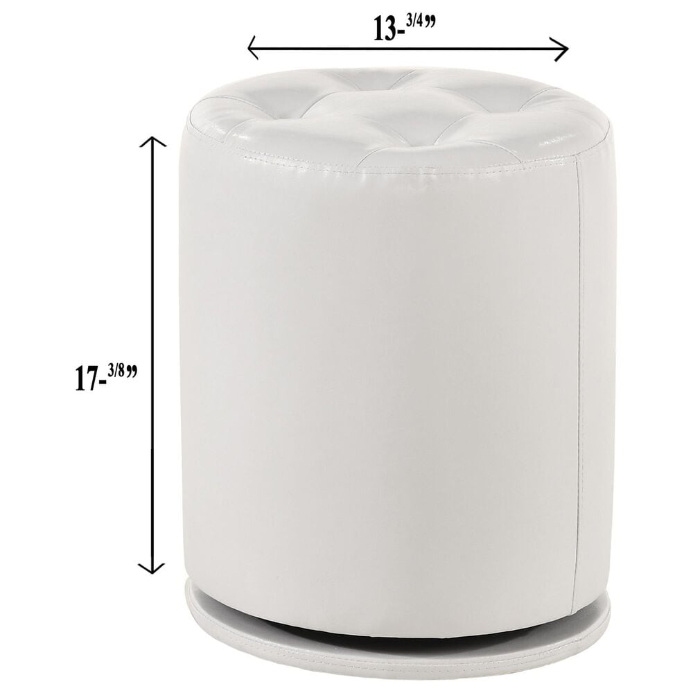 Crown Mark Avery Vanity Set with Stool in White, , large