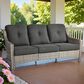 HOMLUX Outdoor Wicker Conversation Sofa in Black, , large