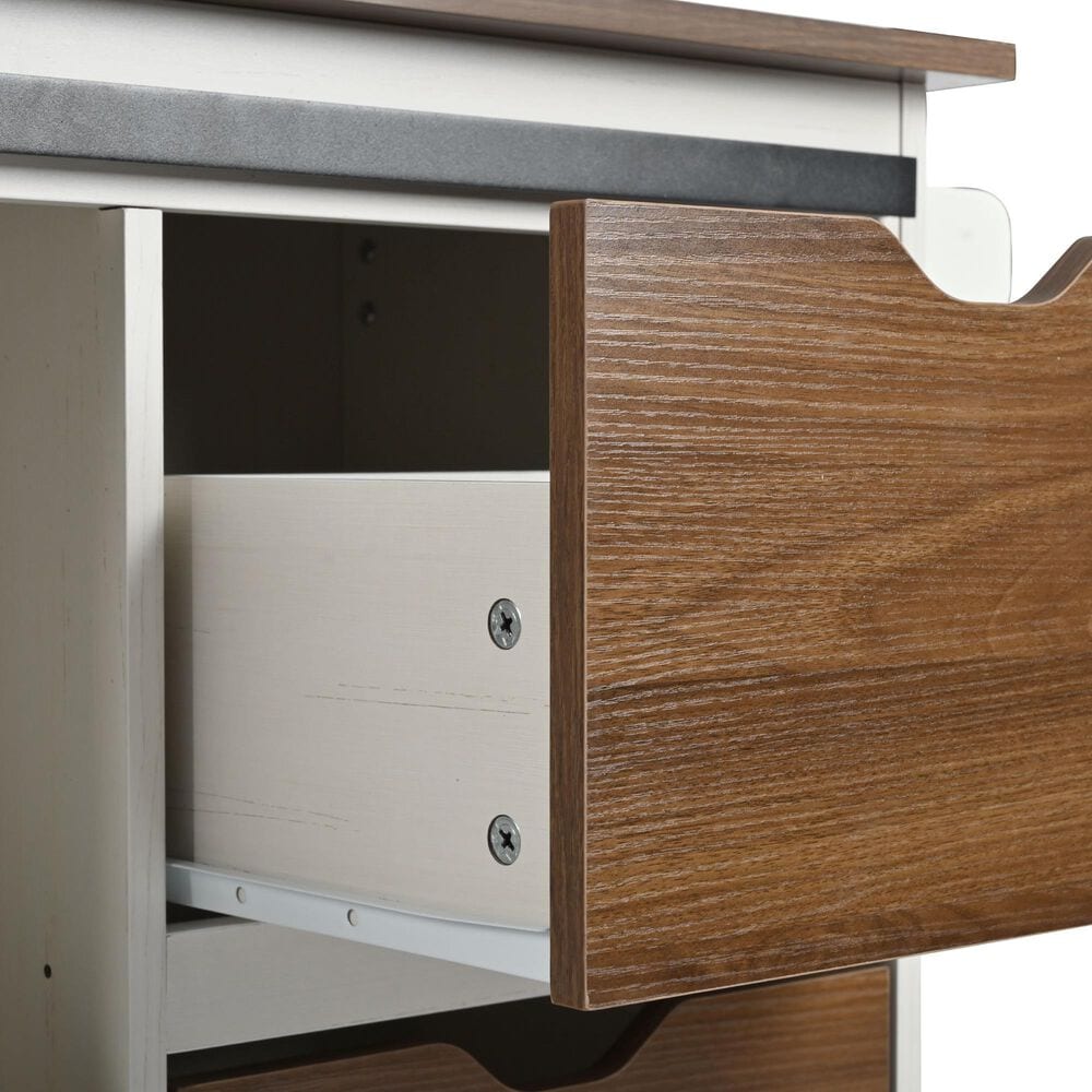 HOMLUX 56" Kitchen Island with Drop Leaf in White, , large