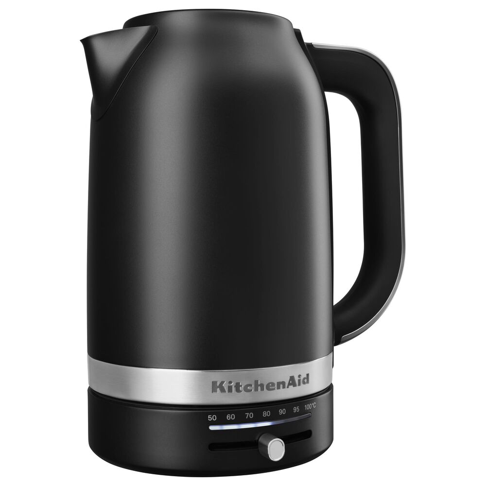KitchenAid 1.7 Liter Variable Temperature Electric Kettle in Black Matte, , large