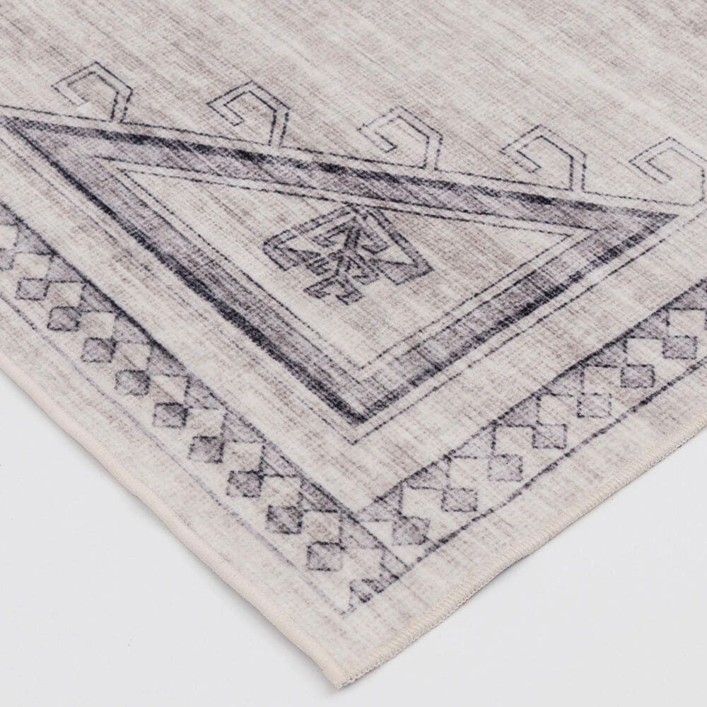Central Oriental Rugease Velveteen Aminah Gray and Ivory 7&#39;6&quot; x 9&#39;6&quot; Area Rug, , large
