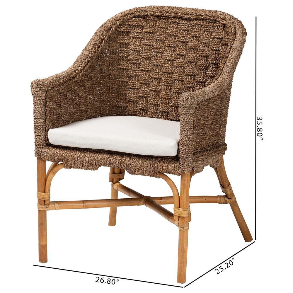 Baxton Studio Luis Arm Chair in Natural, , large