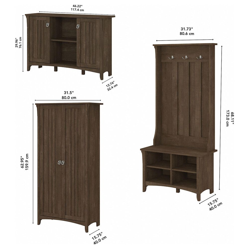 Bush Salinas 3Piece Entryway Storage Set in Ash Brown Nebraska