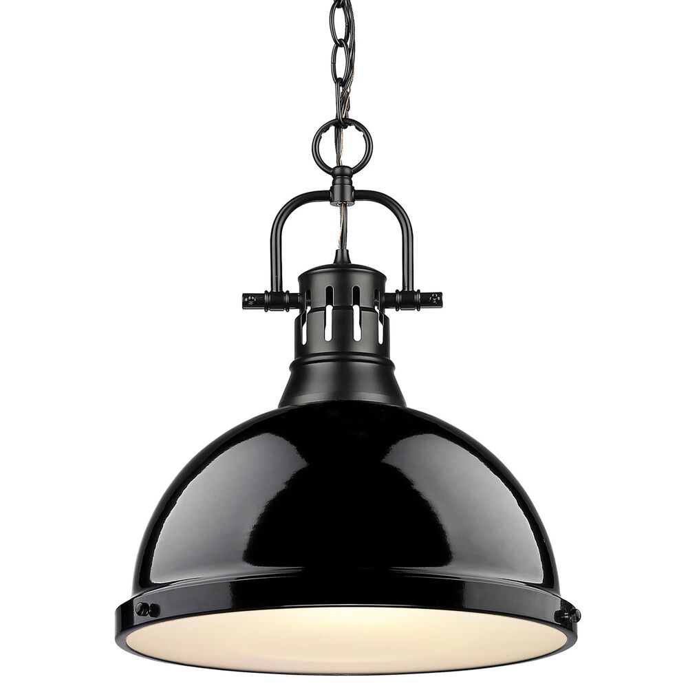 Golden Lighting Duncan 1-Light Pendant in Matte Black, , large