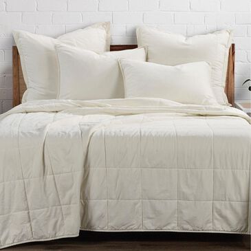 HiEnd Accents Stonewashed Cotton Canvas Twin Coverlet in Natural, , large
