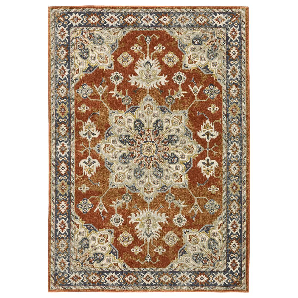 Oriental Weavers Branson 9"10" x 12"10" Rust and Beige Area Rug, , large