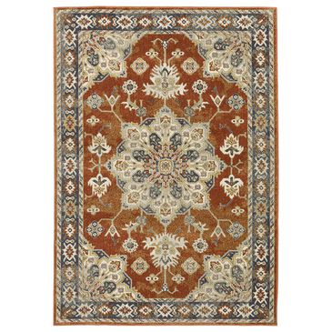 Oriental Weavers Branson 9"10" x 12"10" Rust and Beige Area Rug, , large