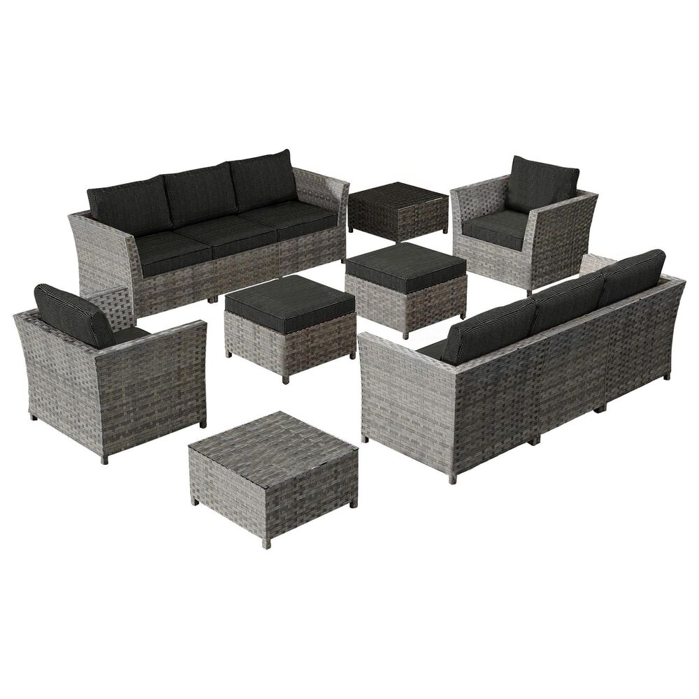 HOMLUX 12-Piece Patio Conversation Set in Black, , large