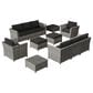 HOMLUX 12-Piece Patio Conversation Set in Black, , large