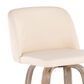 LumiSource Toriano Swivel Counter Stool with Cream Faux Leather Upholstery in Whitewashed and Black (Set of 2), , large
