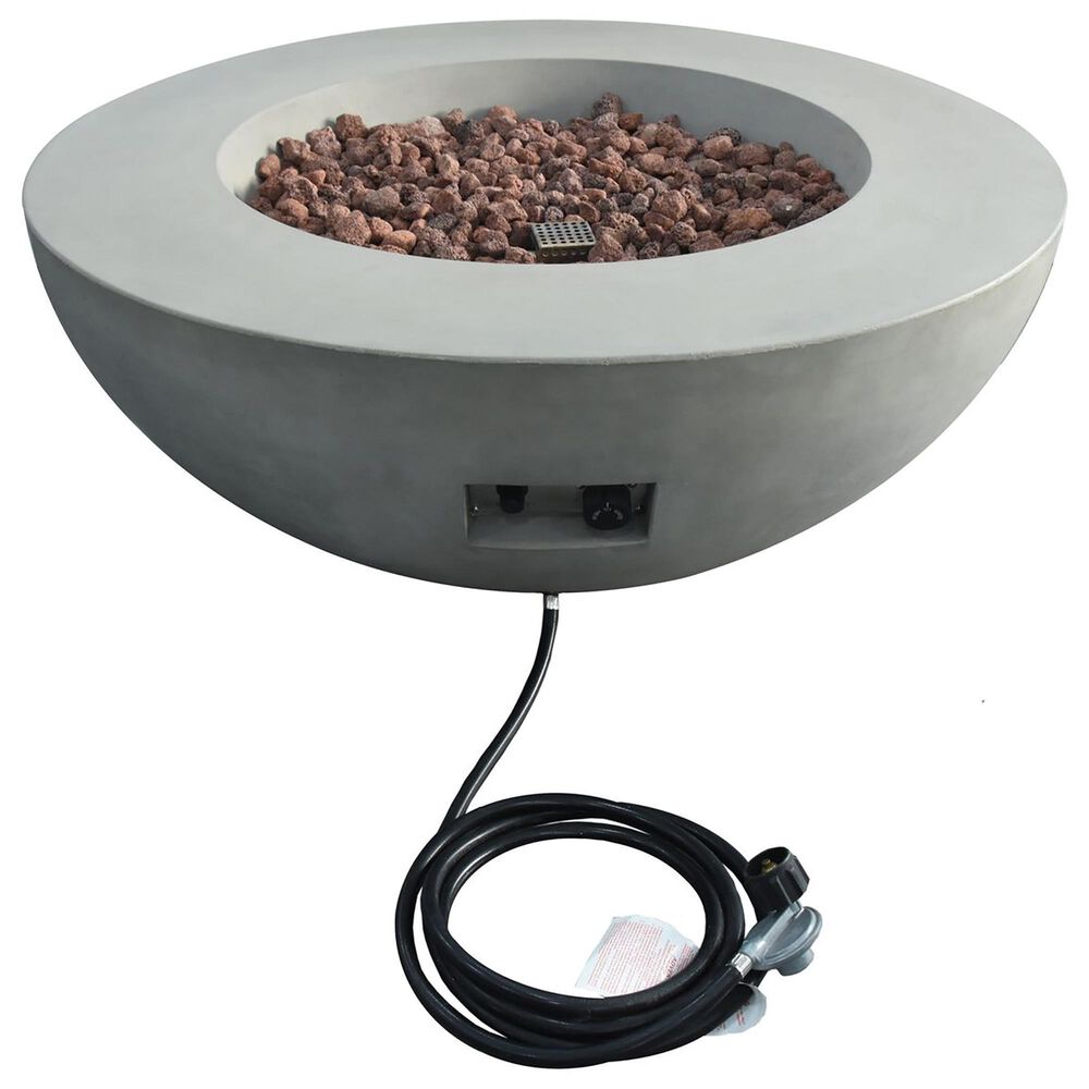 Elementi Fire Lunar Round Natural Gas Bowl Fire Table in Gray, , large