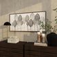 Maple and Jade 27" x 55" Leaf Canvas Wall Art with Frame in Black, Gray, Silver, Brown and Green, , large