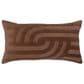 Rizzy Home 14" x 26" Swirl and Striped Down Filled Lumbar Pillow in Brown, , large