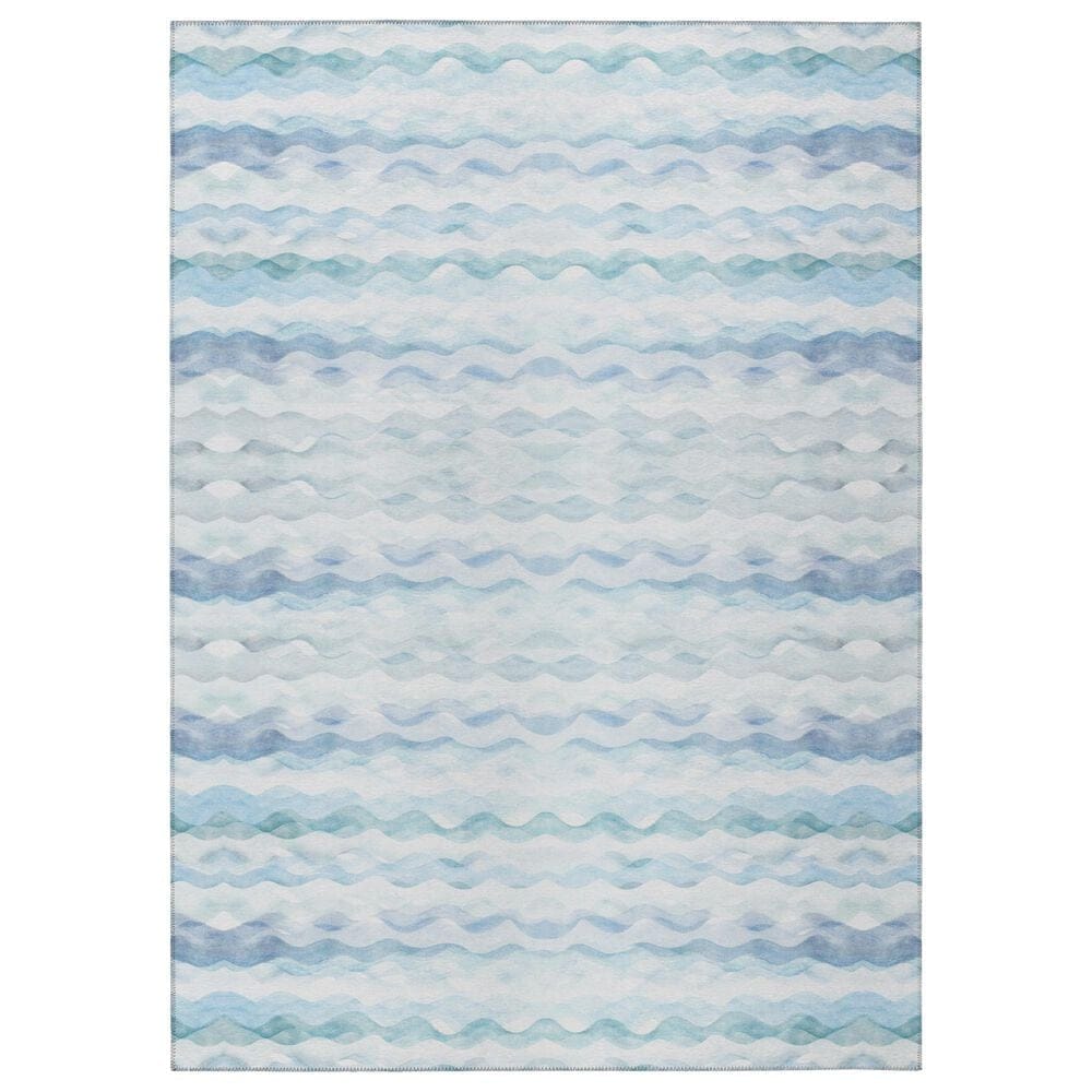Dalyn Rug Company Seabreeze Chevron 9" x 12" Denim Area Rug, , large
