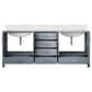 Lexora Home Jacques 80" Double Bathroom Vanity in Dark Grey with 2 cm White Quartz Top and Rectangular Sinks, , large