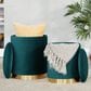 Lumisource Marla 2-Piece Nesting Pleated Ottoman Set Peacock Teal, , large
