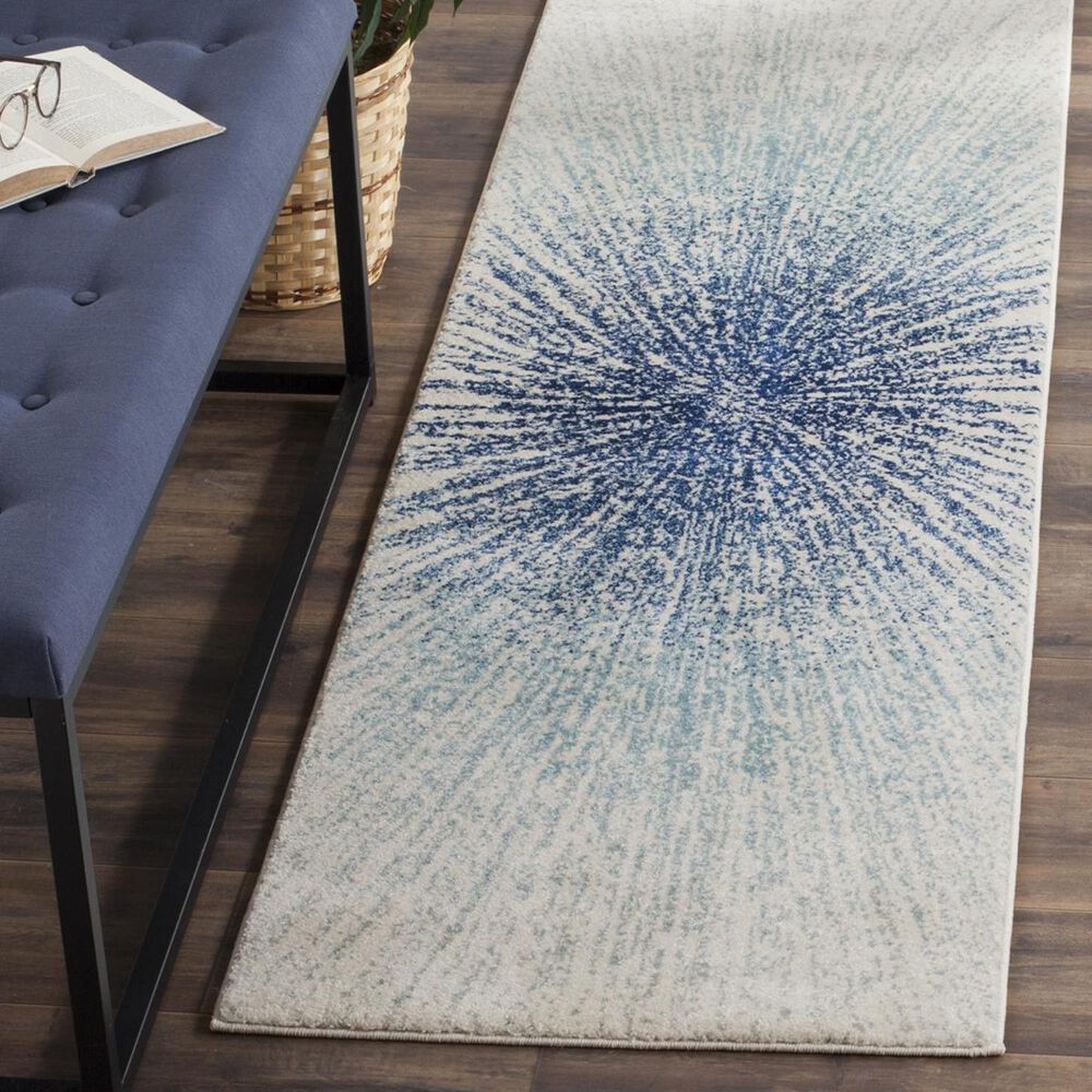 Safavieh Evoke EVK228A 2"2" x 5" Royal and Ivory Runner, , large