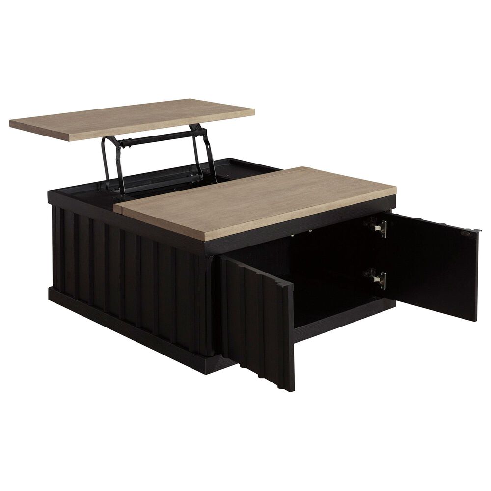 Ashley Rylandyn Lift-Top Coffee Table in Matte Black and Light Brown, , large