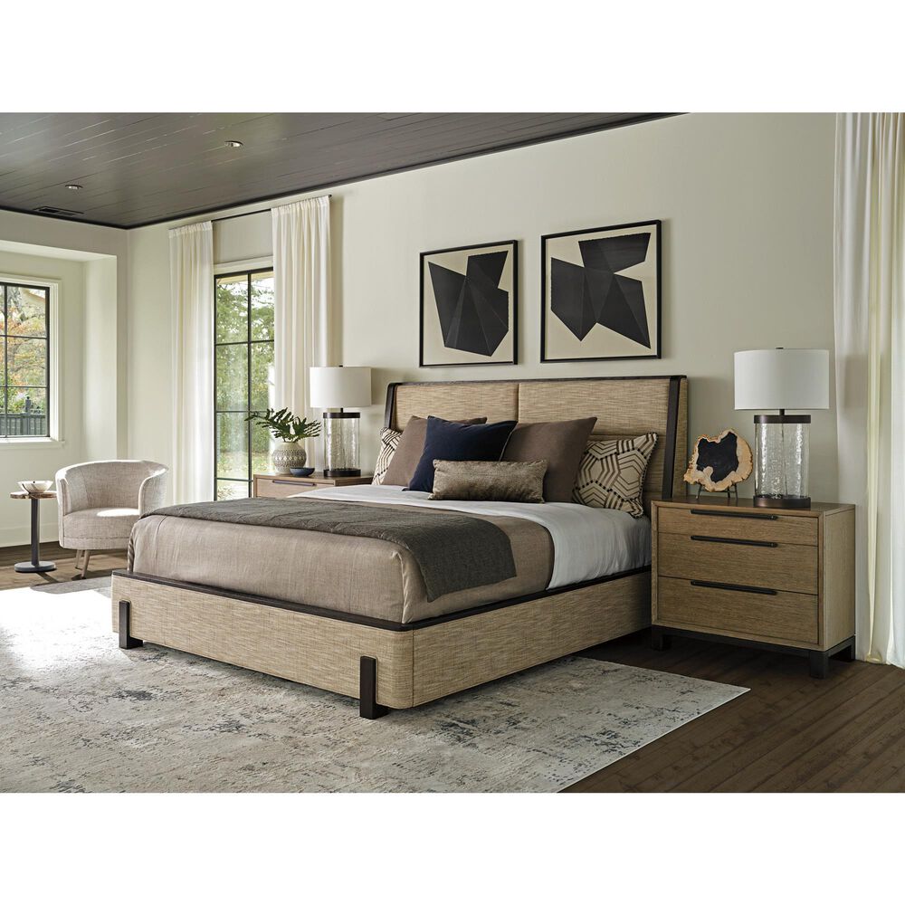 Lexington Furniture Zanzibar Rutledge 3-Drawer Nightstand in Medium Taupe, Espresso and Dark Umber, , large