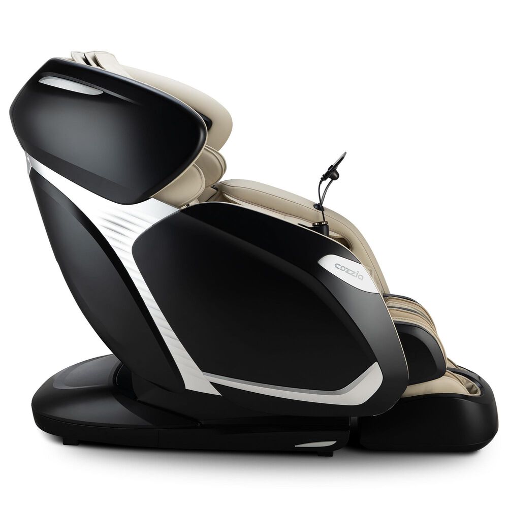 Cozzia Zen Duo Power Massage Chair with Ivory Cushion in Black, , large