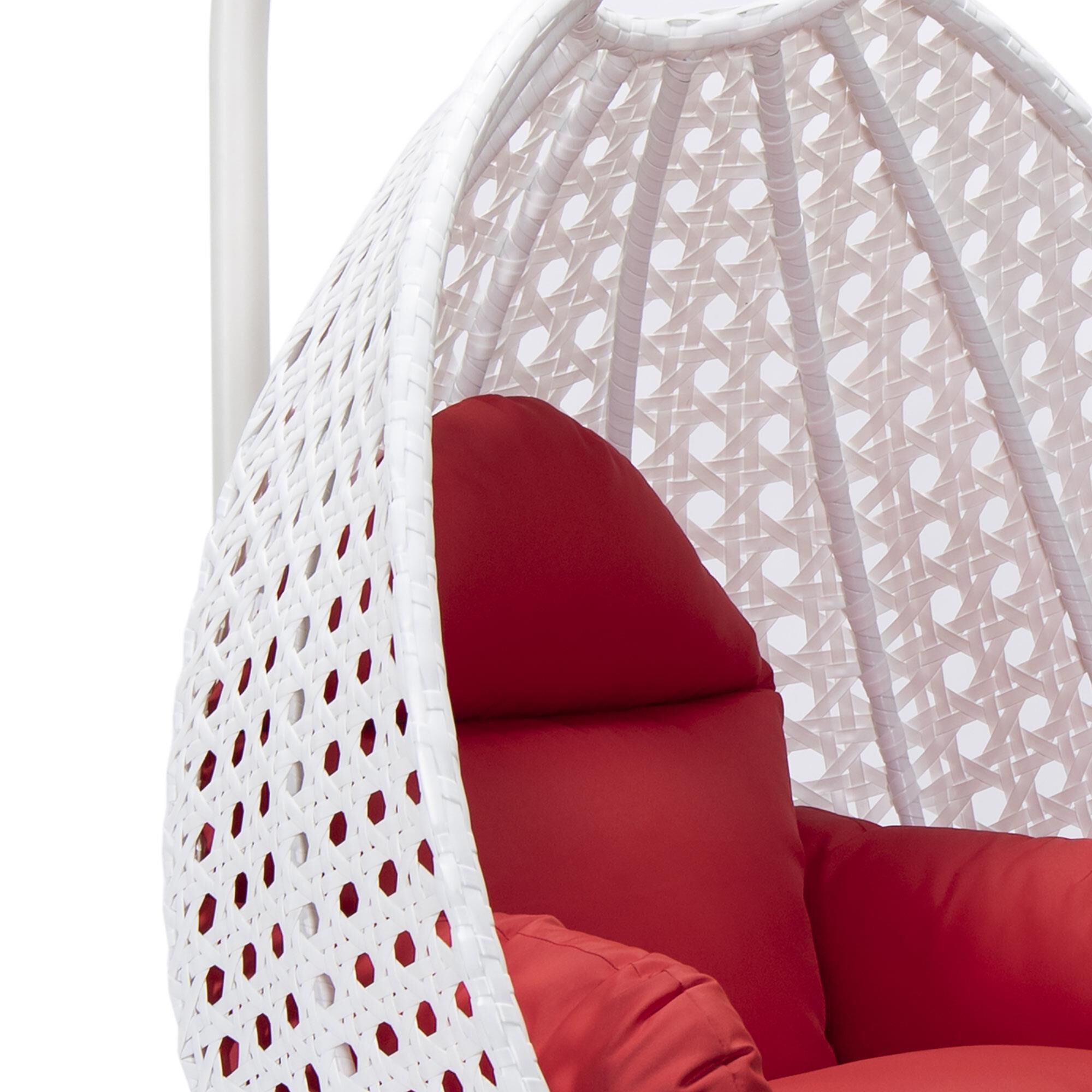 Red and white egg chair cheap