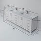 Lexora Home Jacques 84" Double Bathroom Vanity in White with 2 cm White Carrara Marble Top and Rectangular Sinks, , large